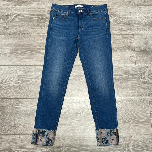 LOFT made and loved Modern Skinny Jean Floral Embroidered Cuff 26/2 - Picture 8 of 15